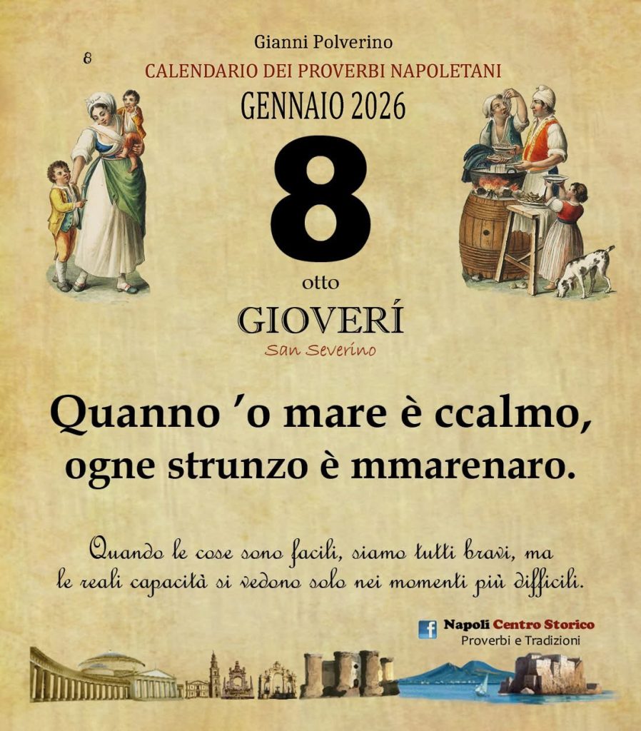 O PRUVERBIO D O JUORNO. Giovedì 8 gennaio 2026