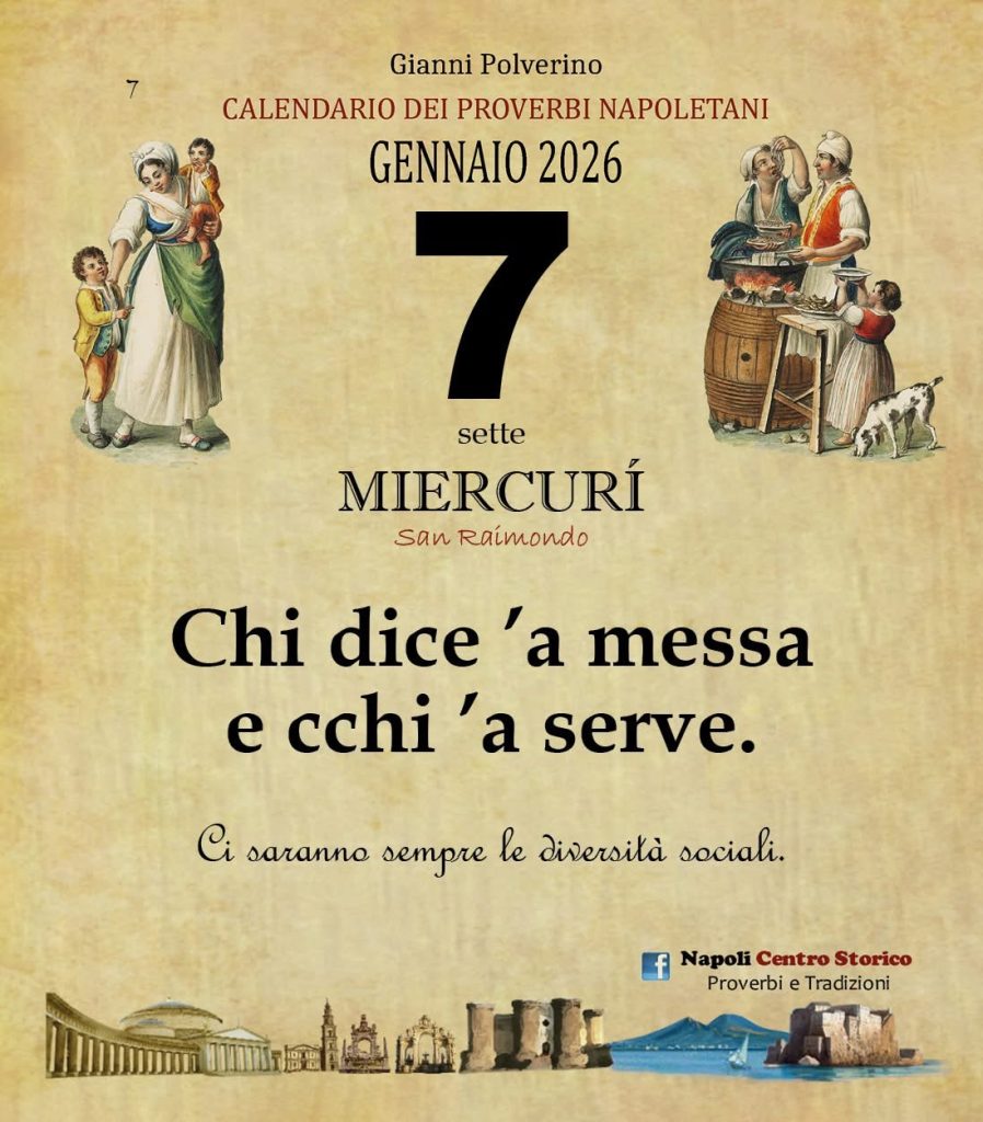 O PRUVERBIO D O JUORNO. Mercoledì 7 gennaio 2026