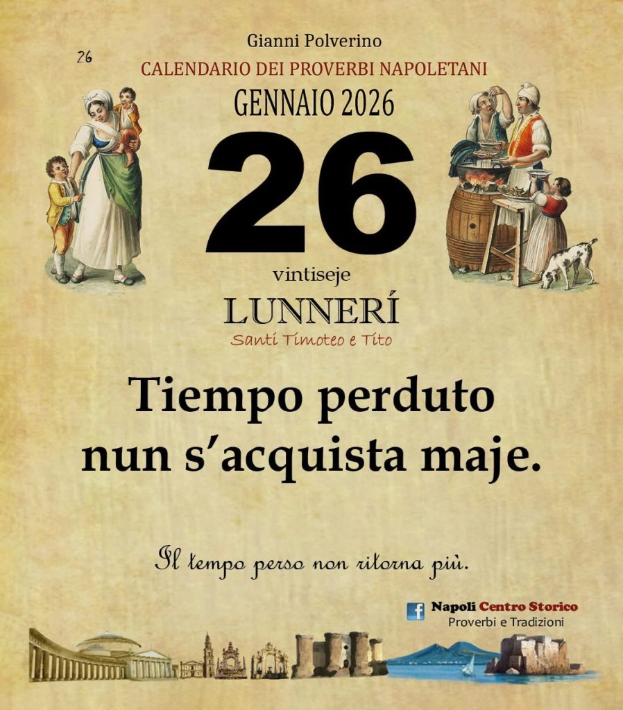 O PRUVERBIO D O JUORNO. Lunedì 26 gennaio 2026