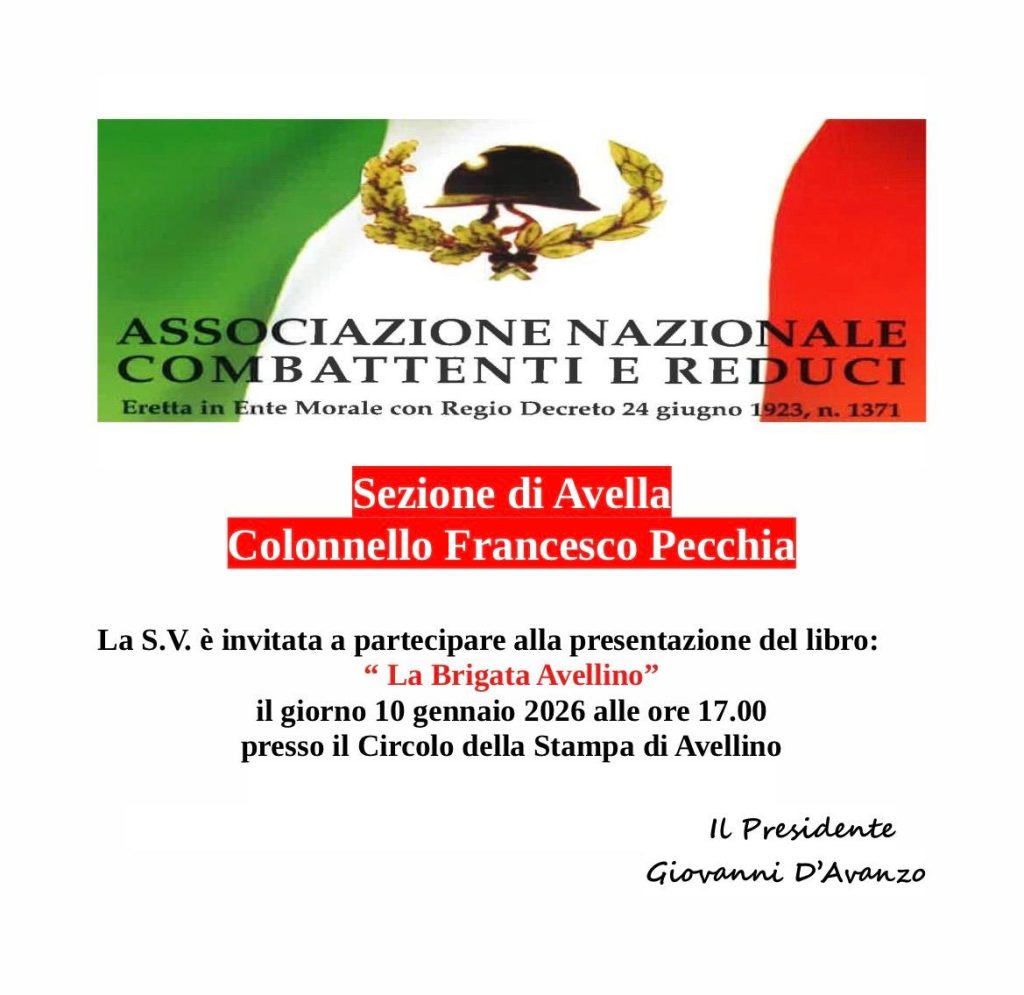 Avella, presentazione del libro “La gloriosa Brigata Avellino” al Circolo della Stampa di Avellino