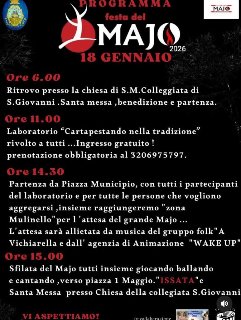 Avella, domani 18 gennaio torna la Festa del Maio: tradizione e comunità protagoniste Avella, domani 18 gennaio torna la Festa del Maio: tradizione e comunità protagoniste