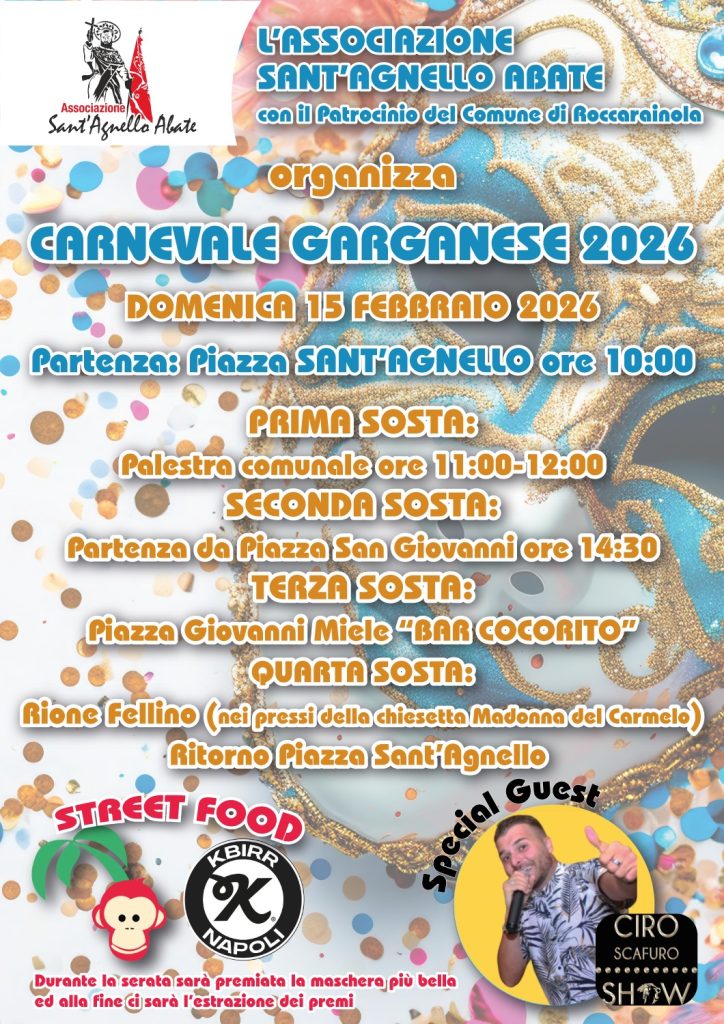 Carnevale Garganese 2026: colori, musica e spettacolo a Roccarainola Carnevale Garganese 2026: colori, musica e spettacolo a Roccarainola