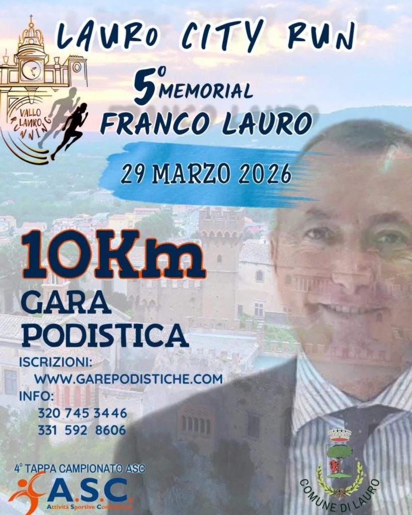 Lauro City Run, il 29 marzo la 5ª edizione del Memorial Franco Lauro
