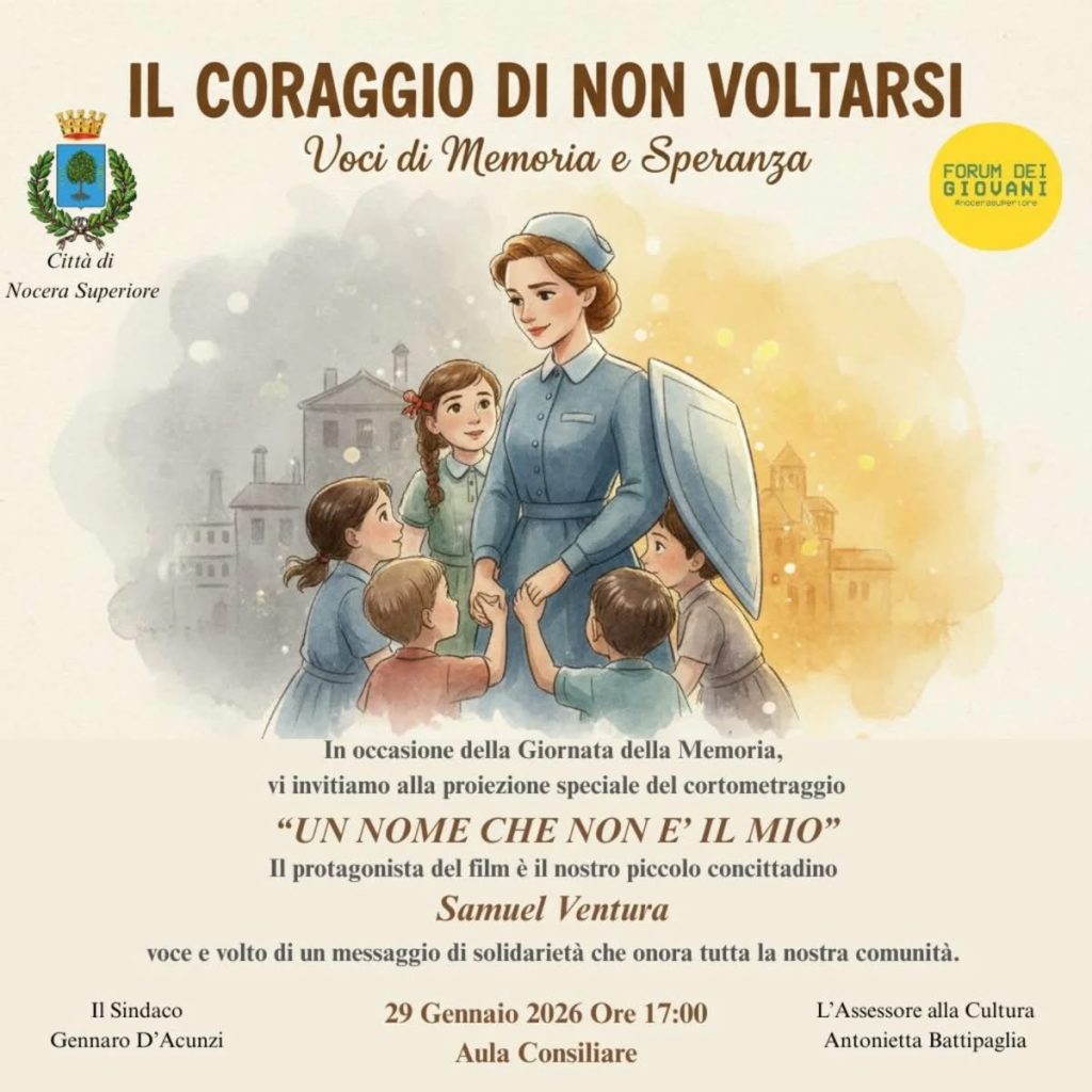 Nocera Superiore, la Giornata della Memoria tra cinema e testimonianza: in Aula Consiliare il corto “Un nome che non è il mio”