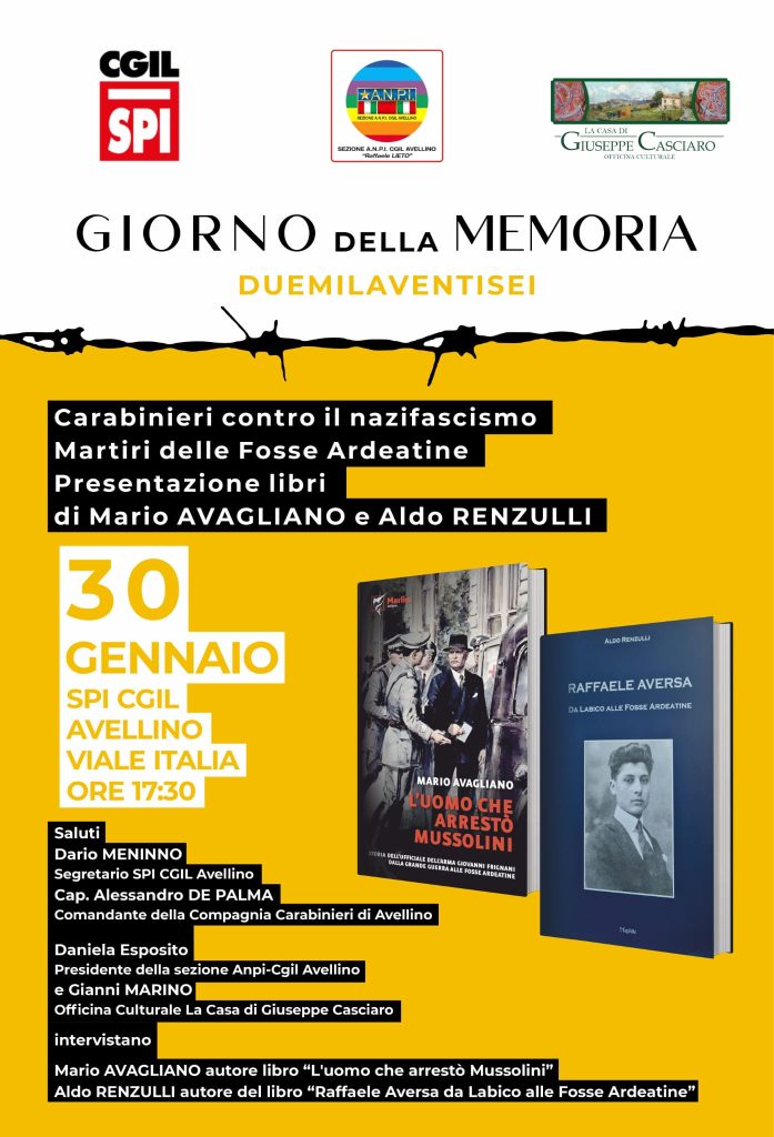 Giorno della Memoria 2026: ad Avellino un incontro su Resistenza e antifascismo