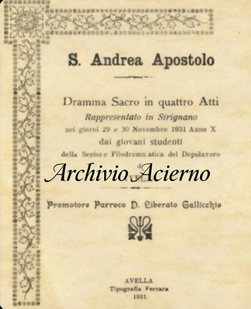 SIRIGNANO. L’inchiostro non sbiadisce, la memoria non muore. Storia e memoria di Don Liberato Gallicchio SIRIGNANO. L’inchiostro non sbiadisce, la memoria non muore. Storia e memoria di Don Liberato Gallicchio