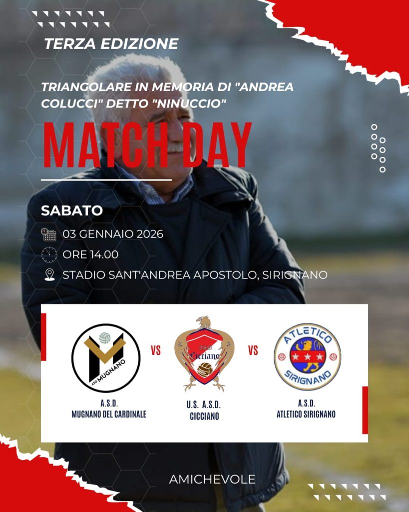 Sirignano, tutto pronto per il Triangolare “Andrea Colucci – Ninuccio”: domani il Match Day