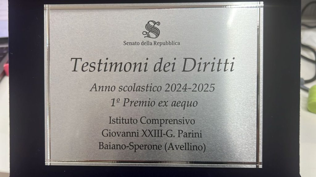 BAIANO SPERONE. In Senato, a palazzo Madama, a Roma. Riconoscimenti premiali, per ragazze e ragazzi del Giovanni XXIII  Giuseppe Parini. In rilievo, l’universalità dei diritti umani e la cultura delle radici comunitarie