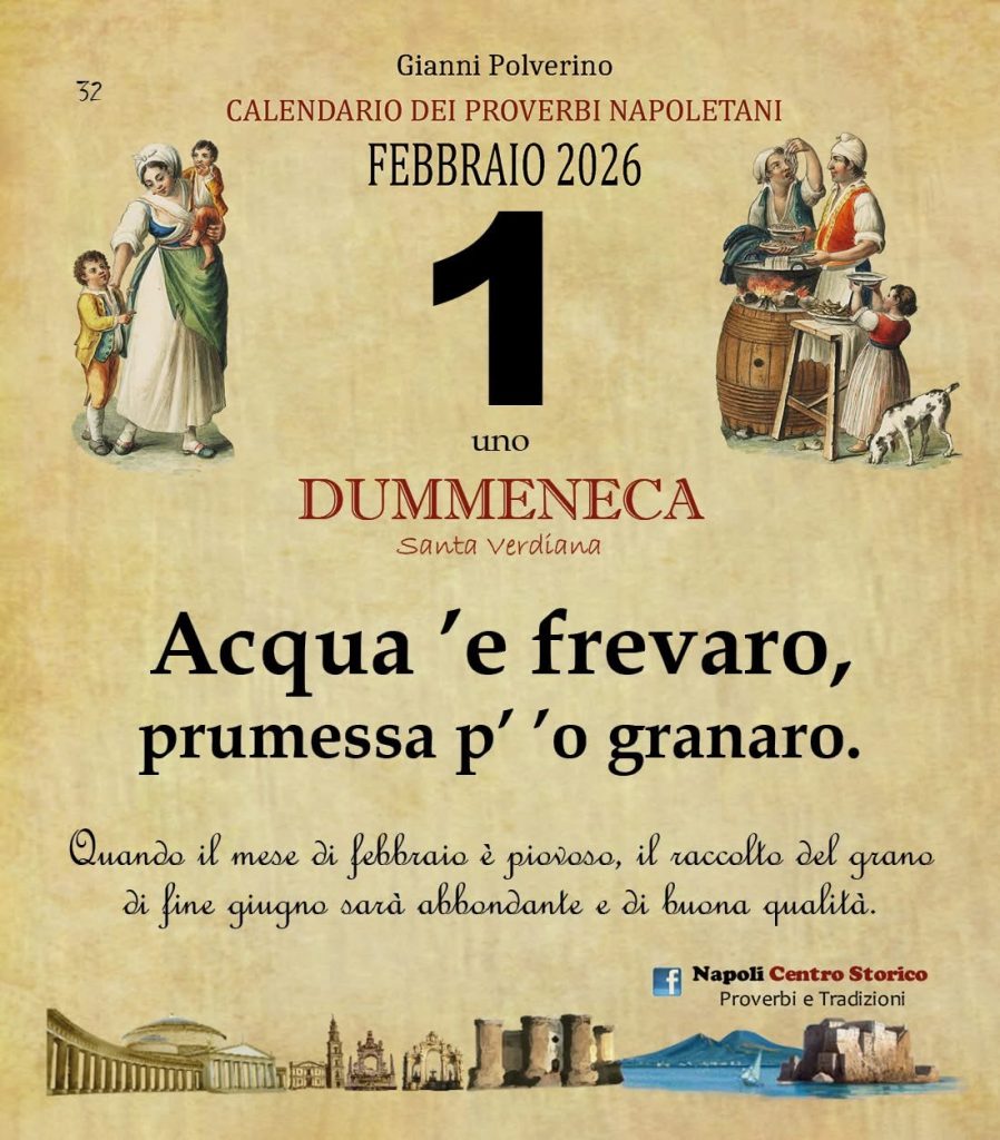 O PRUVERBIO D O JUORNO. Domenica 1 febbraio 2026