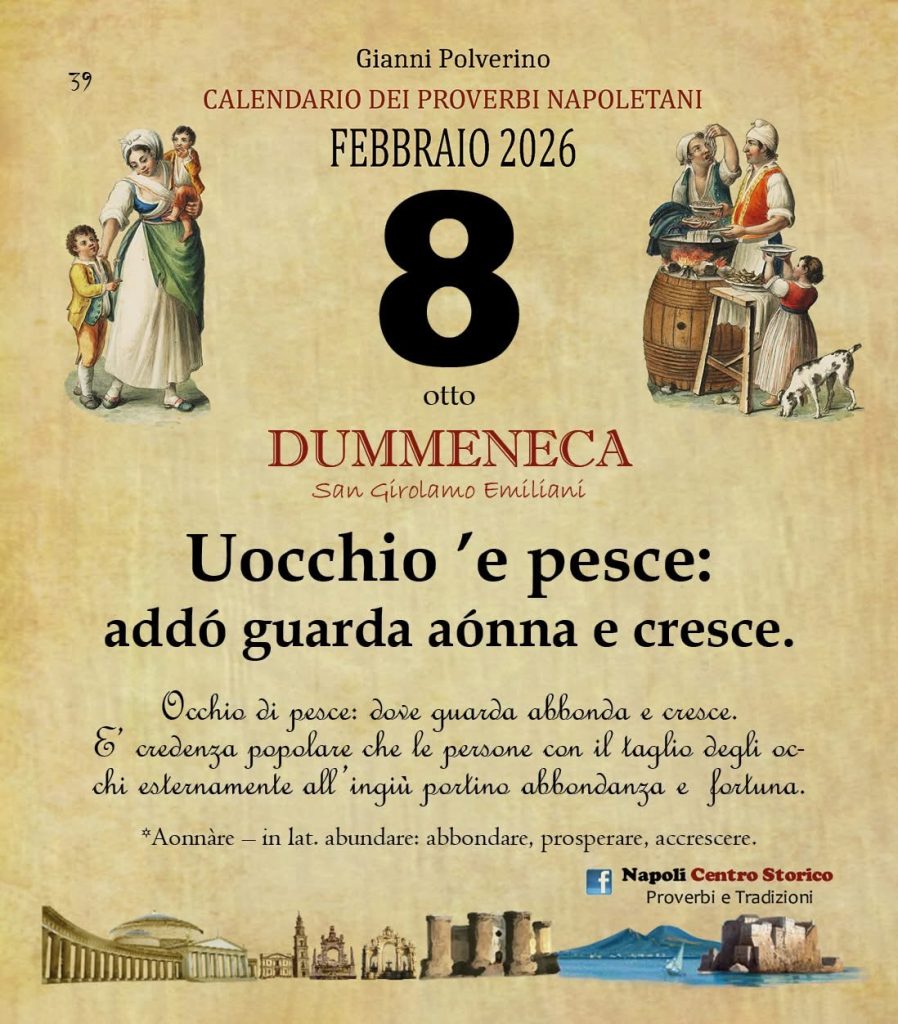 O PRUVERBIO D O JUORNO. Domenica 8 febbraio 2026