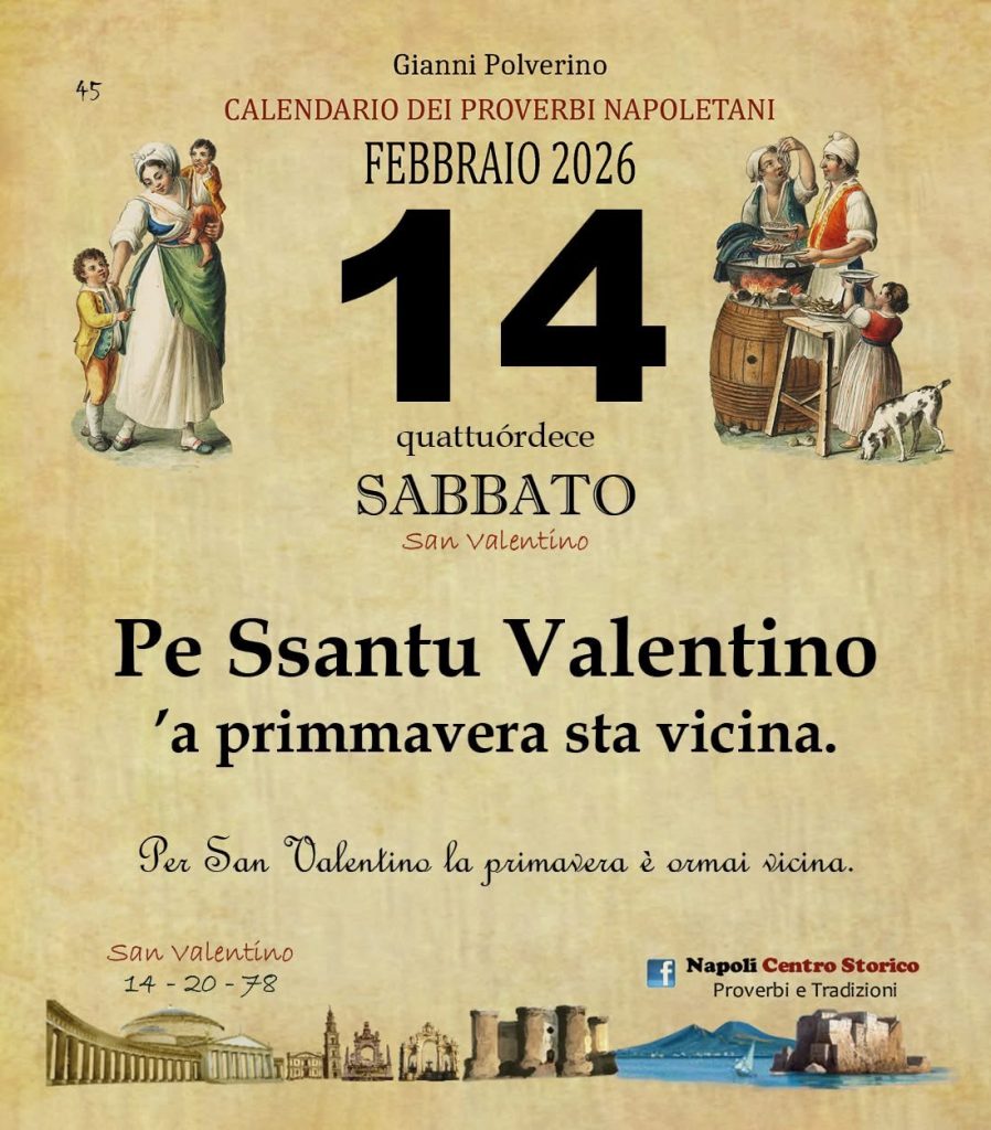 O PRUVERBIO D O JUORNO. Sabato 14 febbraio 2026