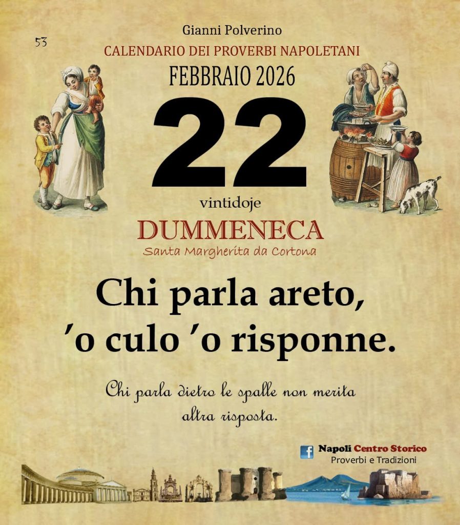 O PRUVERBIO D O JUORNO. Domenica 22 febbraio 2026