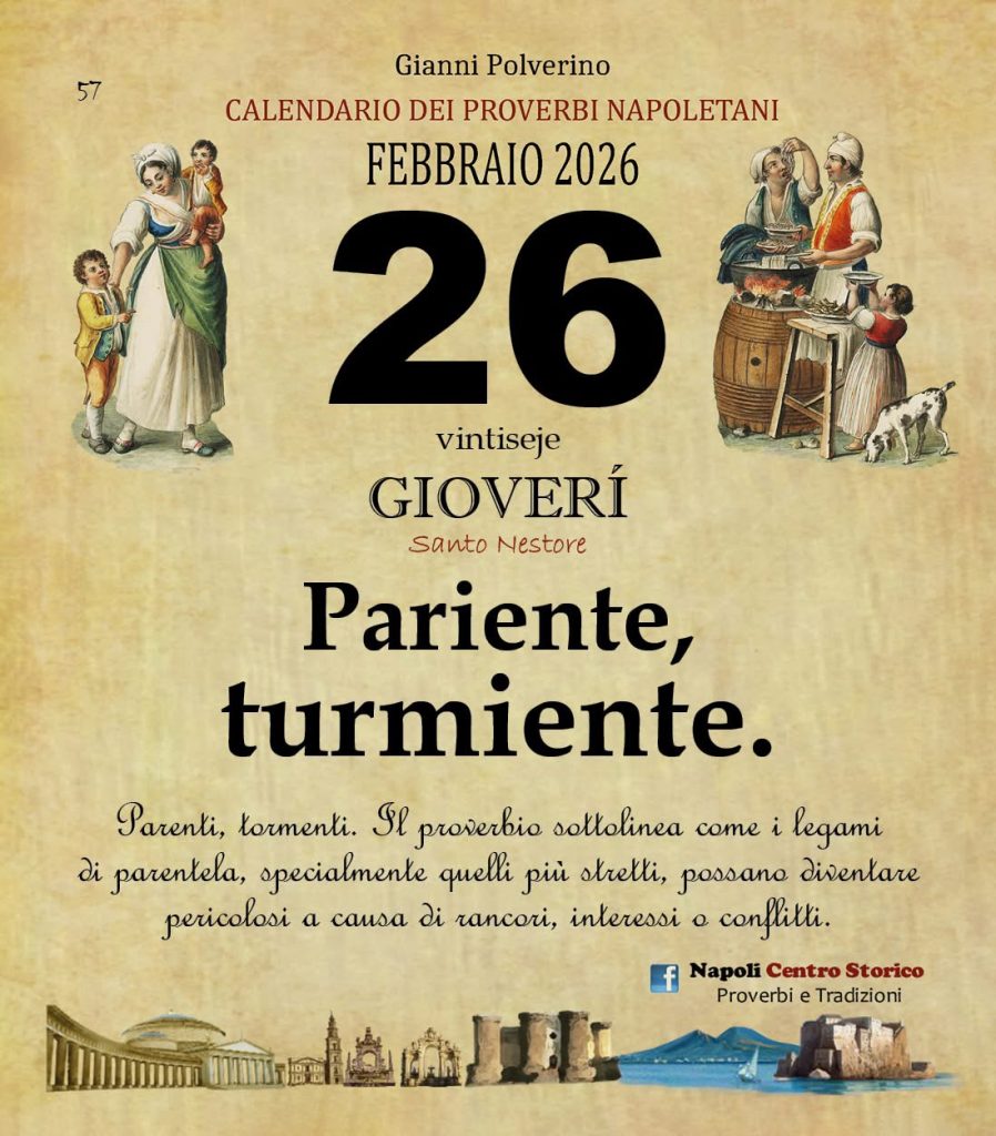 O PRUVERBIO D O JUORNO. Giovedì 26 febbraio 2026