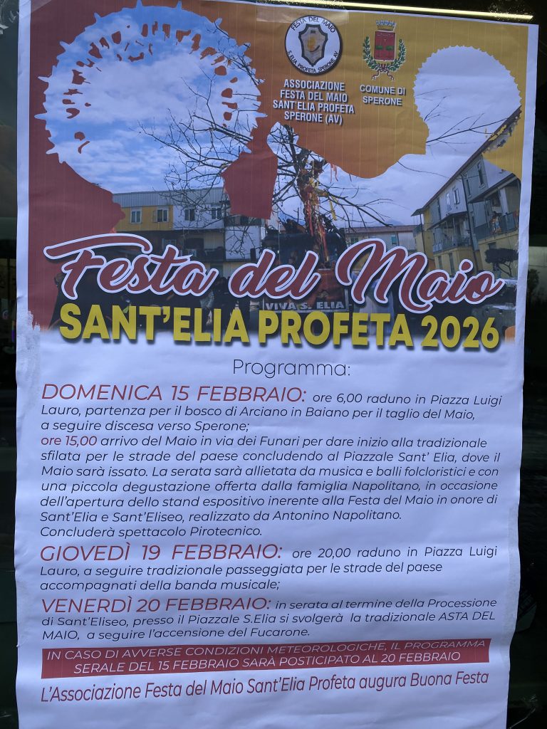 A Sperone torna la tradizionale Festa del Maio in onore di Sant’Elia Profeta