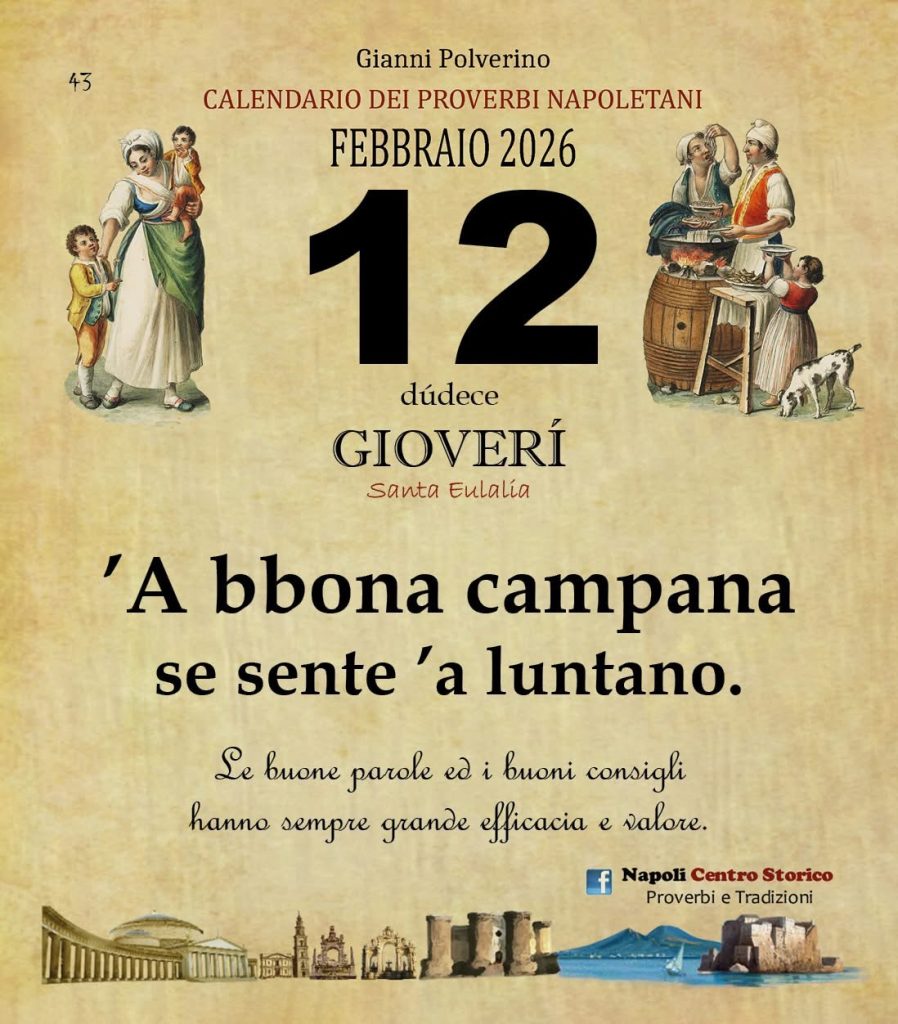 O PRUVERBIO D O JUORNO. Giovedì 12 febbraio 2026