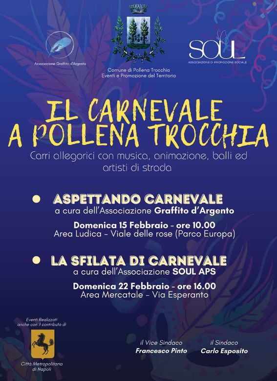 Carnevale a Pollena Trocchia, domenica il secondo appuntamento Raduno alle 16:00 in via Esperanto, poi la sfilata a seguito del carro