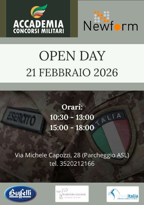 Open Day all’Accademia Concorsi Militari di Avellino, sabato 21 febbraio 2026