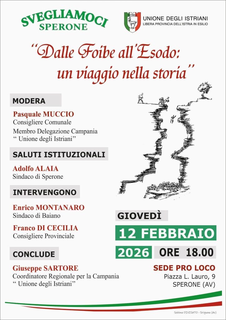 “Dalle Foibe all’Esodo: un viaggio nella storia” – A Sperone un incontro di memoria e riflessione