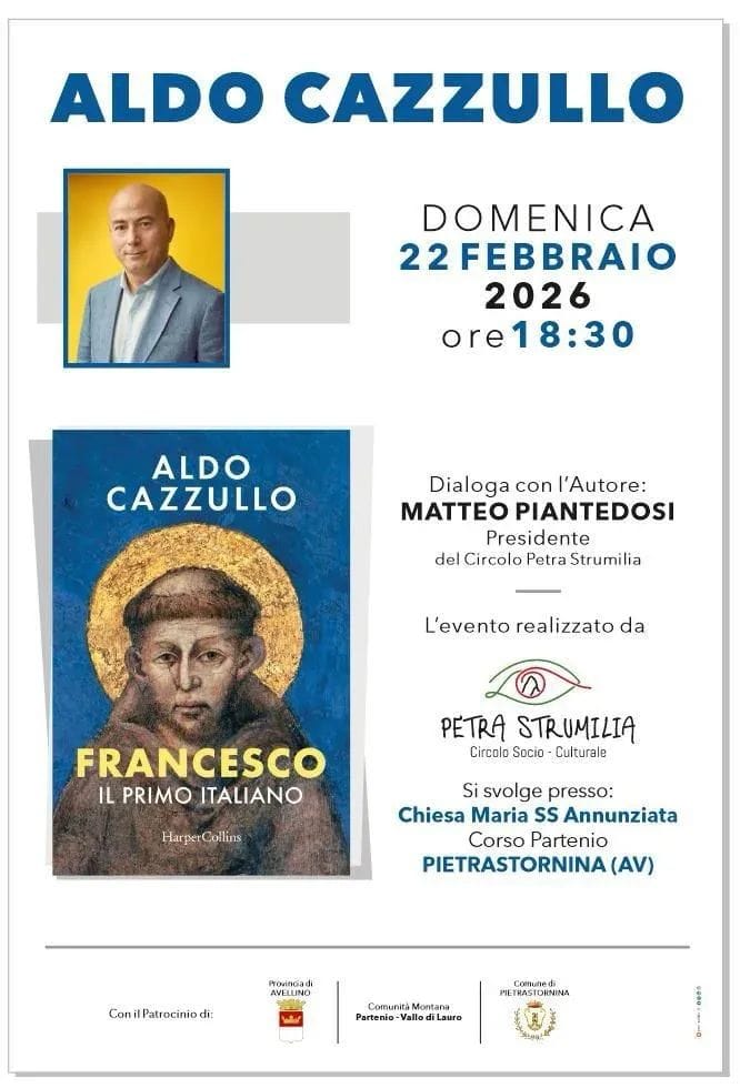 Pietrastornina (AV)  Il 22 febbraio ospite il giornalista Aldo Cazzullo.