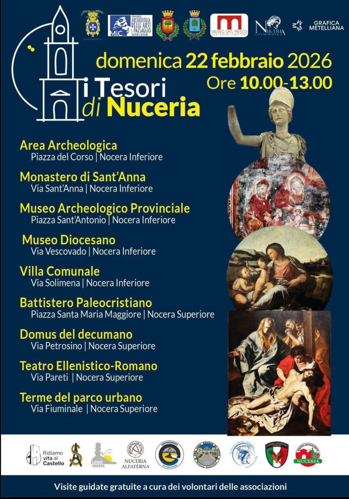 NOCERA SUPERIORE – “I Tesori di Nuceria”, domenica tra storia e cultura: visite gratuite nei siti archeologici