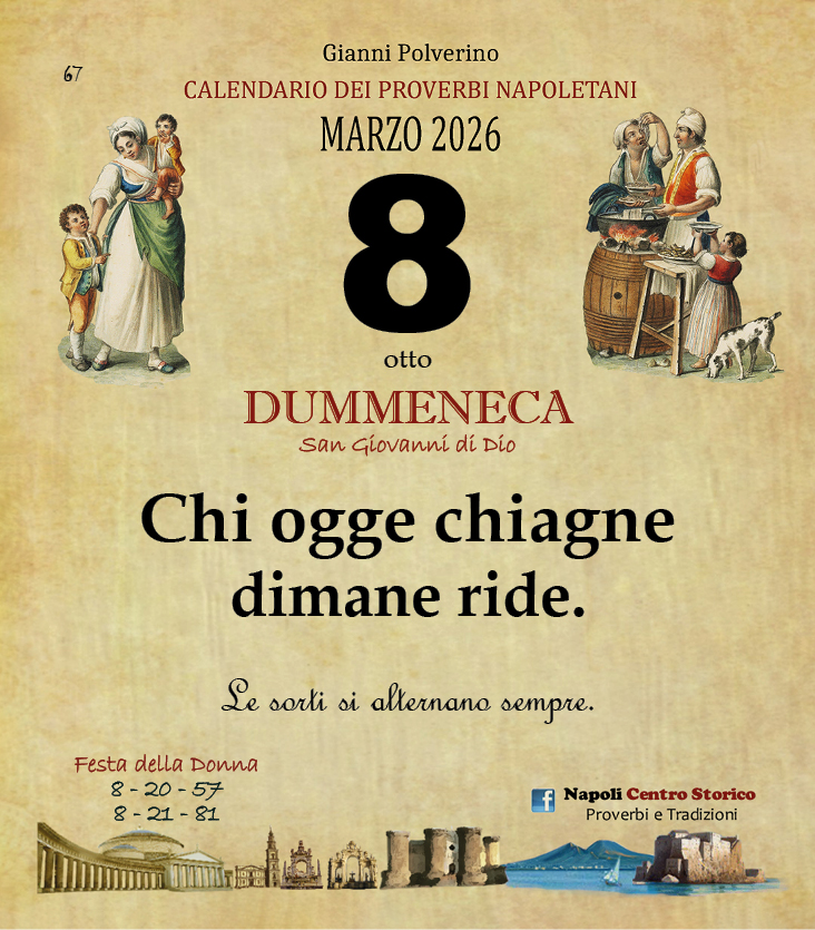 O PRUVERBIO D O JUORNO. Domenica 8 marzo 2026