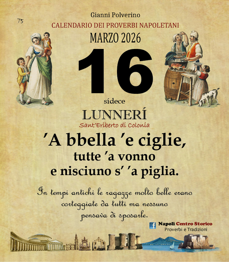 O PRUVERBIO D O JUORNO. Lunedì 16 marzo 2026