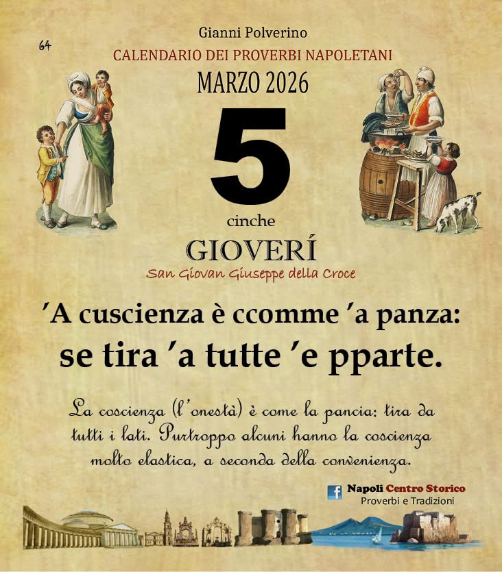 O PRUVERBIO D O JUORNO. Giovedì 5 marzo 2026