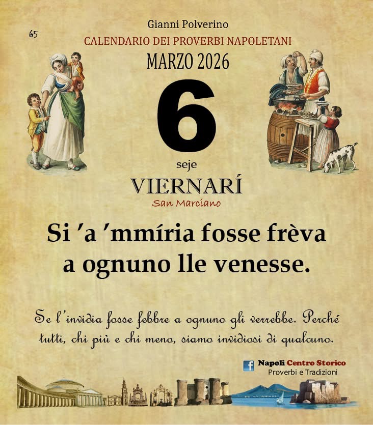 O PRUVERBIO D O JUORNO. Venerdì 6 marzo 2026