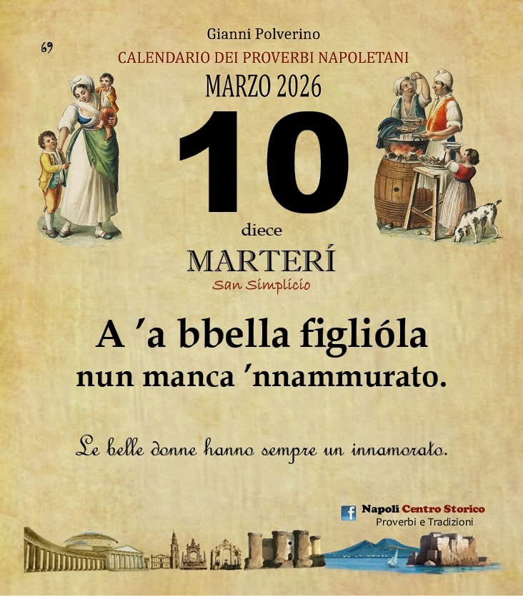 O PRUVERBIO D O JUORNO. Martedì 10 marzo 2026