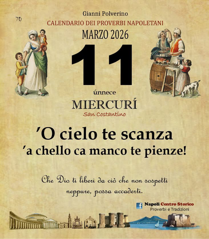 O PRUVERBIO D O JUORNO. Mercoledì 11 marzo 2026