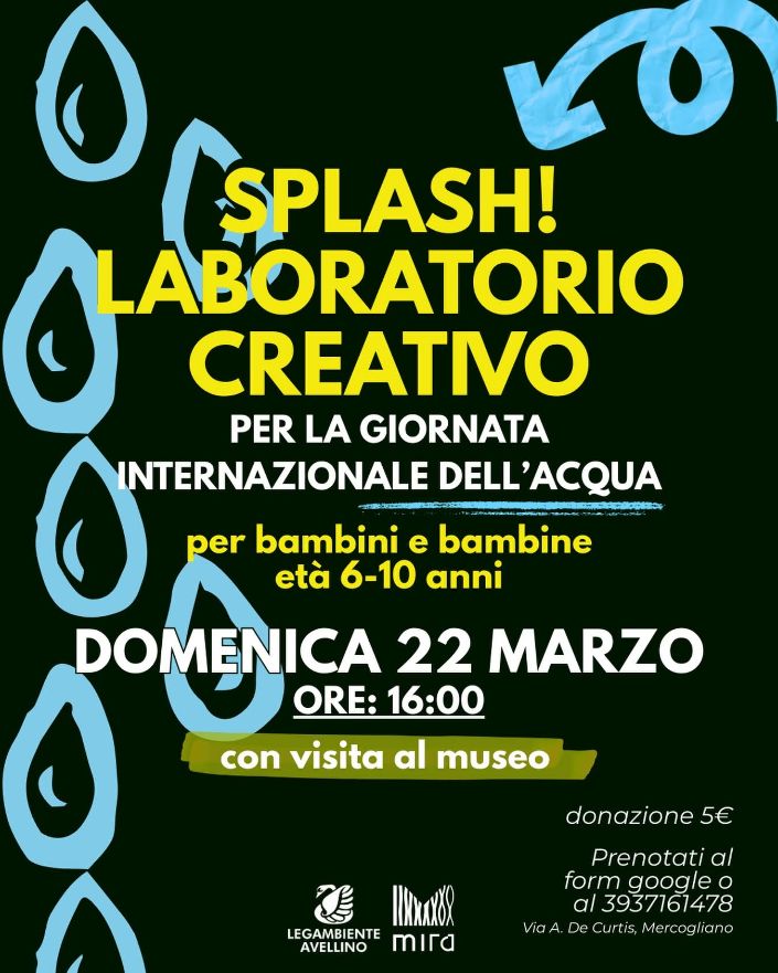 Mercogliano, laboratorio creativo sull’acqua per bambini al Museo M.I.R.A.