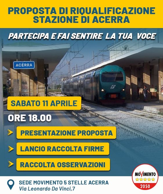 RIQUALIFICAZIONE STAZIONE: IL M5S LANCIA LA PROPOSTA E LA PETIZIONE POPOLARE RIQUALIFICAZIONE STAZIONE: IL M5S LANCIA LA PROPOSTA E LA PETIZIONE POPOLARE