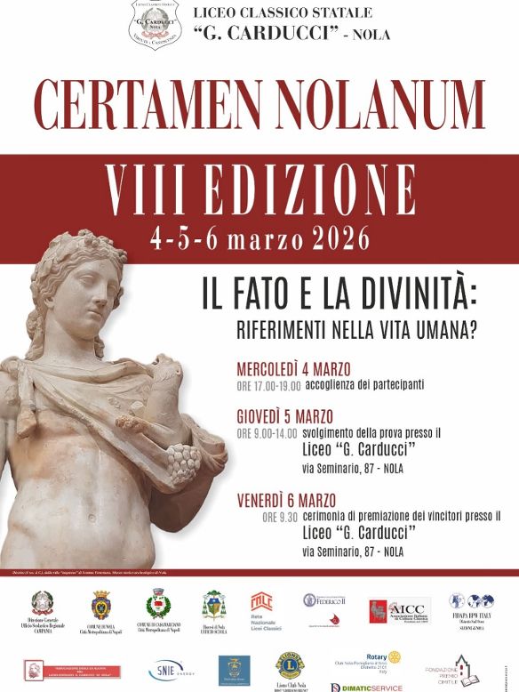Nola: al via l’VIII edizione del Certamen Nolanum Nola: al via l’VIII edizione del Certamen Nolanum