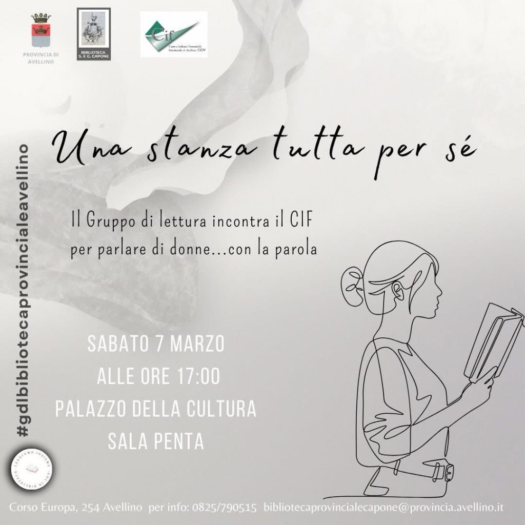 Avellino, alla Biblioteca Capone l’incontro “Una stanza tutta per sé”: letture e riflessioni sulla forza delle donne Avellino, alla Biblioteca Capone l’incontro “Una stanza tutta per sé”: letture e riflessioni sulla forza delle donne