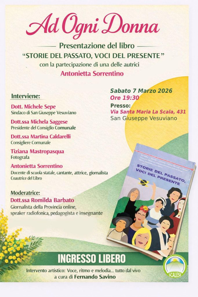 San Giuseppe Vesuviano, l’8 marzo la presentazione del libro “Storie del passato, Voci del presente”