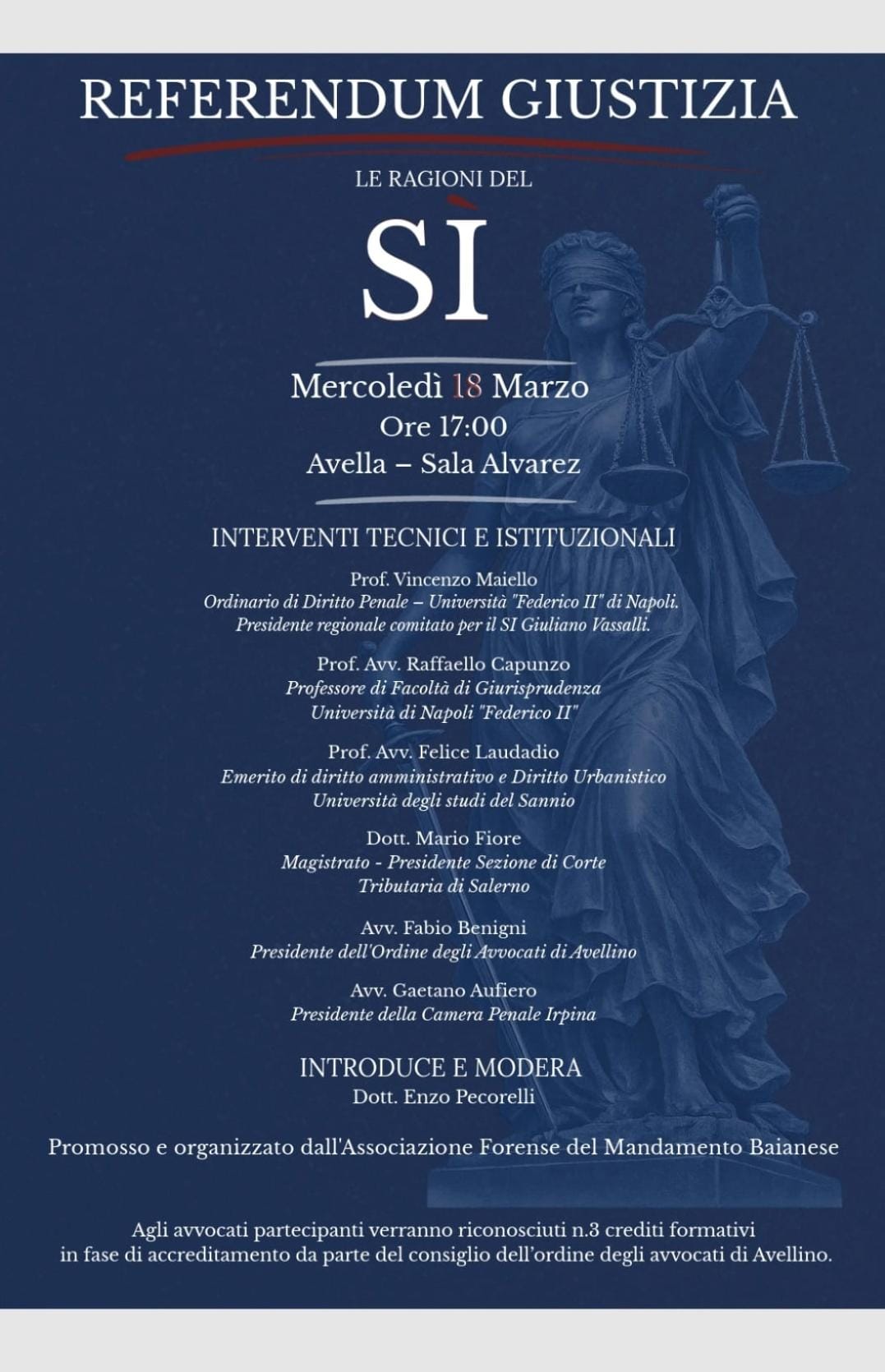 Referendum sulla giustizia: ad Avella un incontro sulle ragioni del “Sì” Referendum sulla giustizia: ad Avella un incontro sulle ragioni del “Sì”