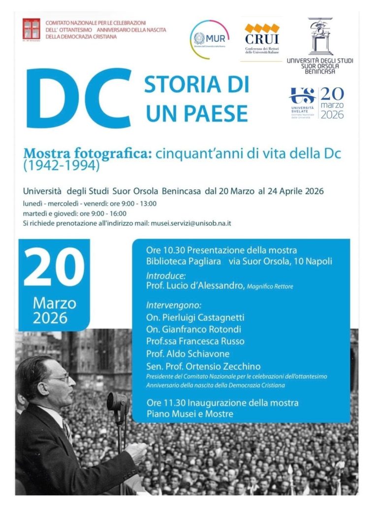 Napoli, in mostra “DC. Storia di un Paese”: viaggio nella storia della Democrazia Cristiana