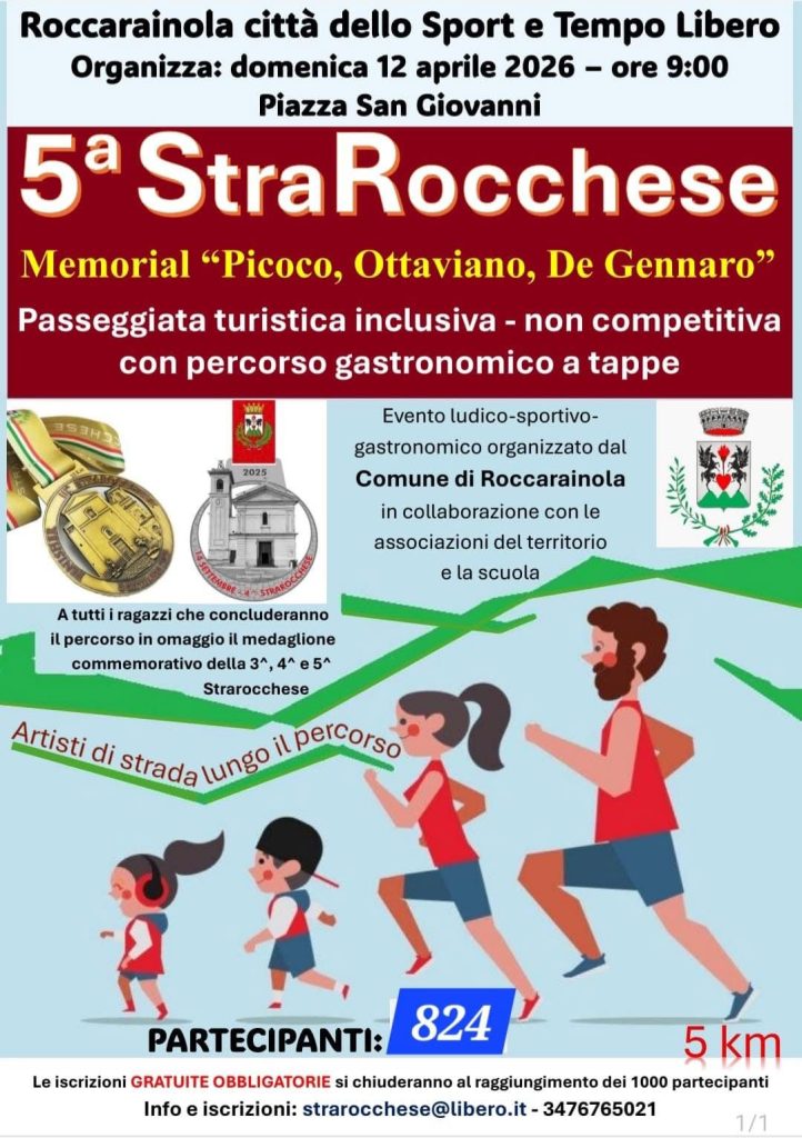 Roccarainola, torna la StraRocchese: sport, inclusione e sapori del territorio