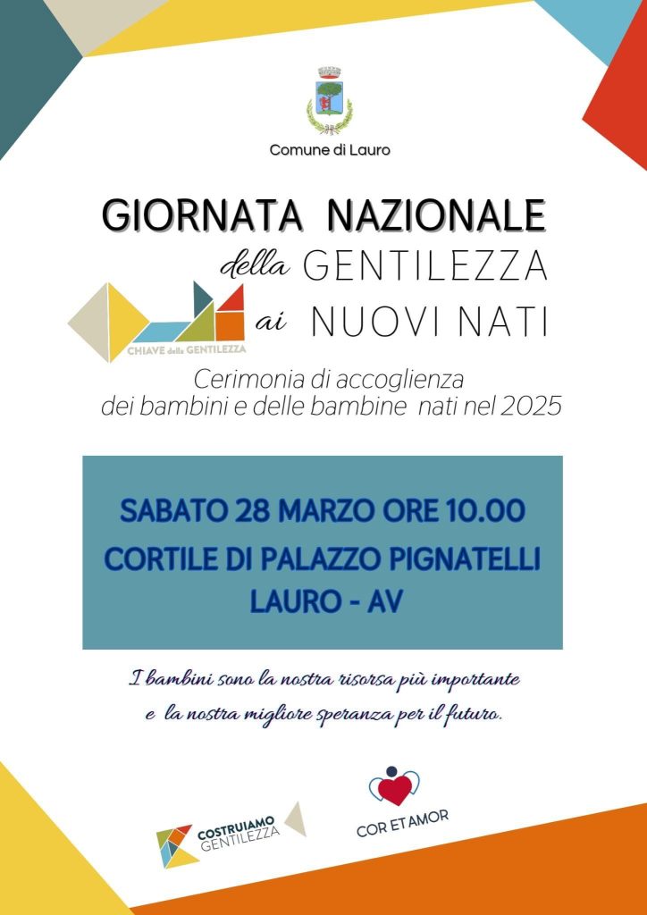 Lauro celebra i nuovi nati: torna la Giornata della Gentilezza