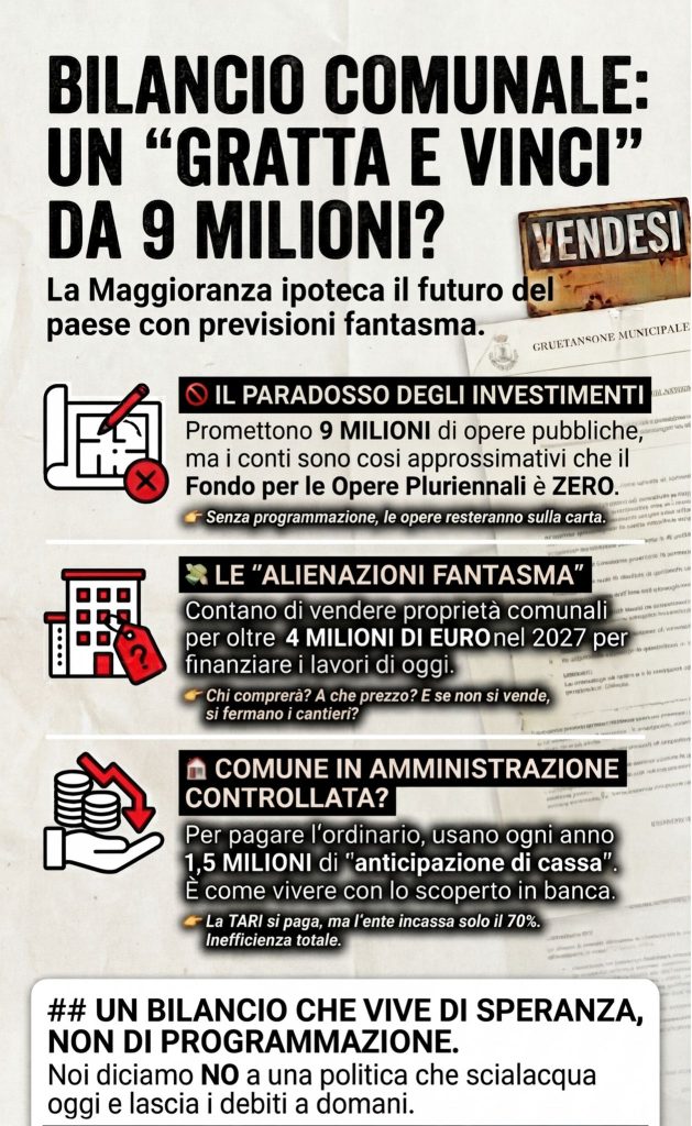 Bilancio 2026: Un gigante dai piedi d’argilla. La verità sui conti di Mugnano del Cardinale.