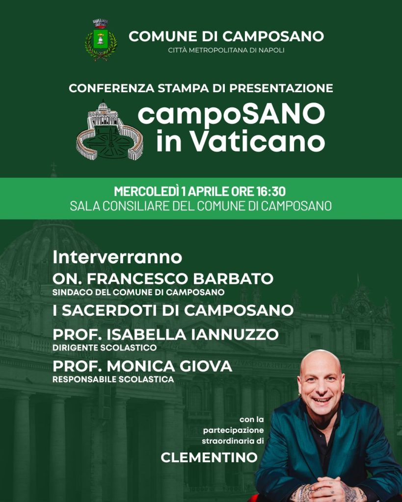 Camposano presenta “CampoSano in Vaticano”: conferenza stampa il 1° aprile Camposano presenta “CampoSano in Vaticano”: conferenza stampa il 1° aprile