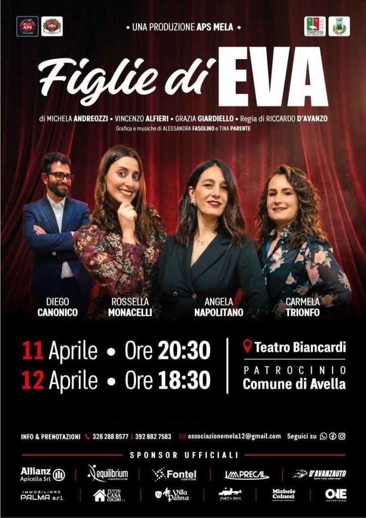 Avella, successo per la rassegna “Anteprima di Teatro sotto le Stelle”: in scena la Compagnia MELA con “Figlie di EVA” Avella, successo per la rassegna “Anteprima di Teatro sotto le Stelle”: in scena la Compagnia MELA con “Figlie di EVA”