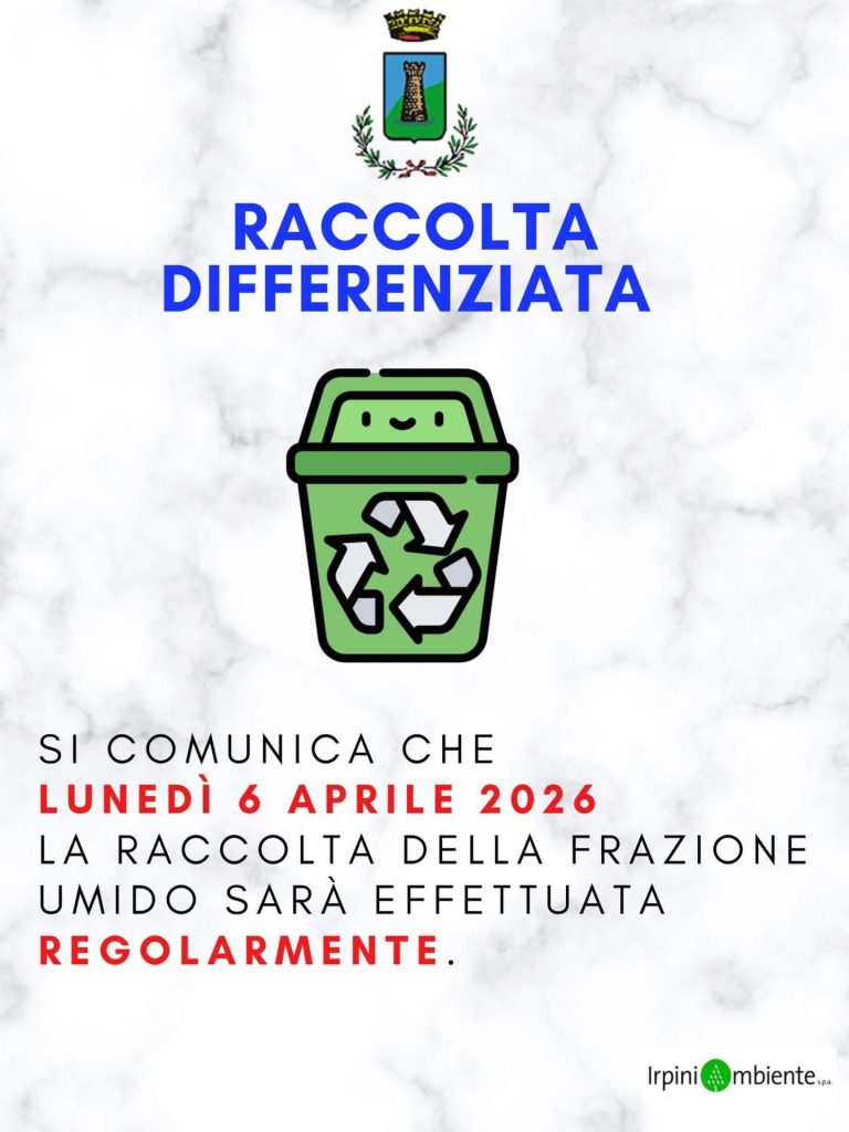 Mugnano del Cardinale, raccolta differenziata: servizio regolare per lunedì 6 aprile Mugnano del Cardinale, raccolta differenziata: servizio regolare per lunedì 6 aprile