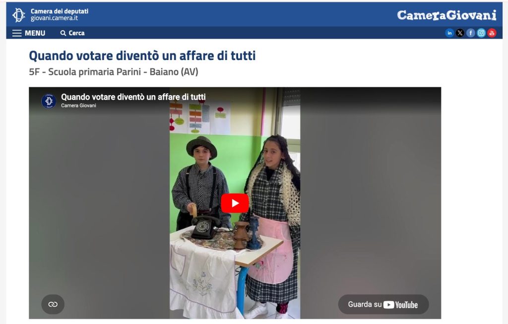 BAIANO. l’IC “Giovanni XXIII – G. Parini” primo a livello nazionale nel concorso “Parlawiki” della Camera dei Deputati BAIANO. l’IC “Giovanni XXIII – G. Parini” primo a livello nazionale nel concorso “Parlawiki” della Camera dei Deputati