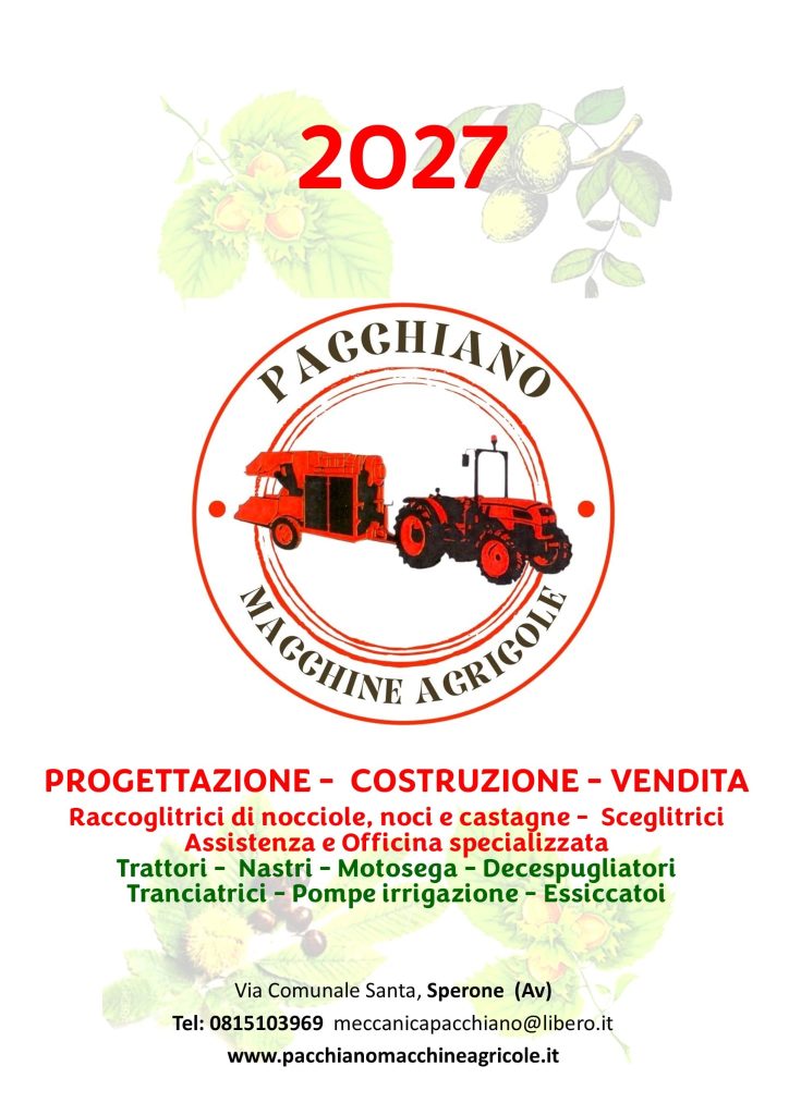 Pacchiano Macchine Agricole dal 1980 operativa nell’area industriale di  Sperone si rifà il look.  Un nuovo logo e sito web e nel mese di ottobre la presentazione alla clientela del calendario 2027