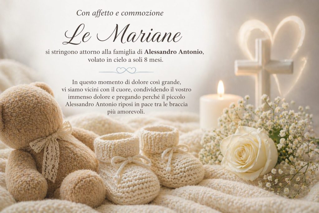 Mugnano del Cardinale, il cordoglio de “Le Mariane” per la scomparsa del piccolo Alessandro Antonio