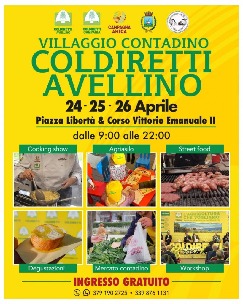 Per la prima volta ad Avellino il Villaggio Coldiretti: nel centro cittadino tre giorni tra agricoltura, cibo, cultura e comunità