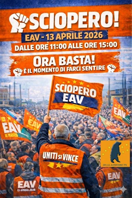 Sciopero EAV il 13 aprile: lavoratori incrociano le braccia contro la dirigenza Sciopero EAV il 13 aprile: lavoratori incrociano le braccia contro la dirigenza
