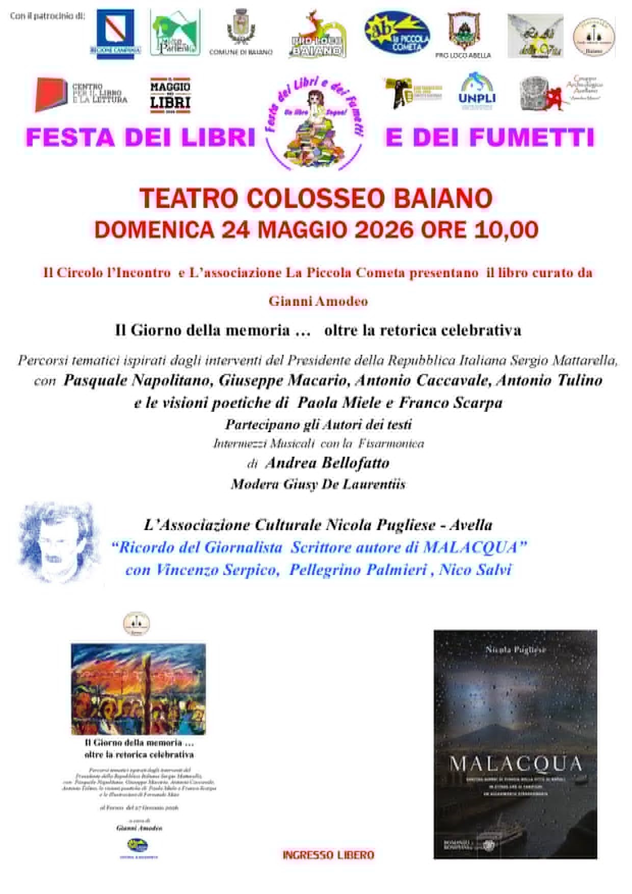Il giorno della memoria … oltre la retorica celebrativa, la pubblicazione a più voci curata da Gianni Amodeo, sarà presentata al Teatro Colosseo di Baiano con l’egida del Circolo socio – culturale L’Incontro. Il giorno della memoria … oltre la retorica celebrativa, la pubblicazione a più voci curata da Gianni Amodeo, sarà presentata al Teatro Colosseo di Baiano con l’egida del Circolo socio – culturale L’Incontro.