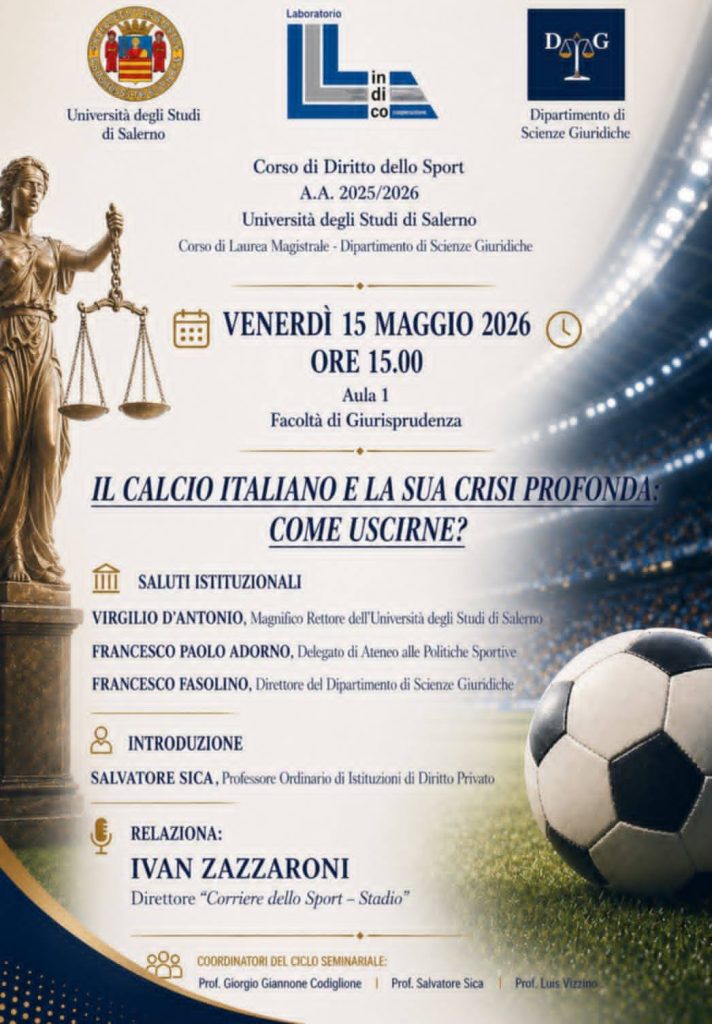 Ivan Zazzaroni allUniversità degli Studi di Salerno  Il Direttore del Corriere dello Sport – Stadio ospite del ciclo di seminari della cattedra di Diritto dello Sport